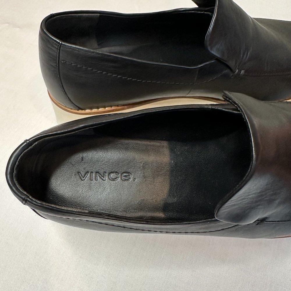 Vince Zeta Black Leather Platform Loafers - Picture 10 of 14